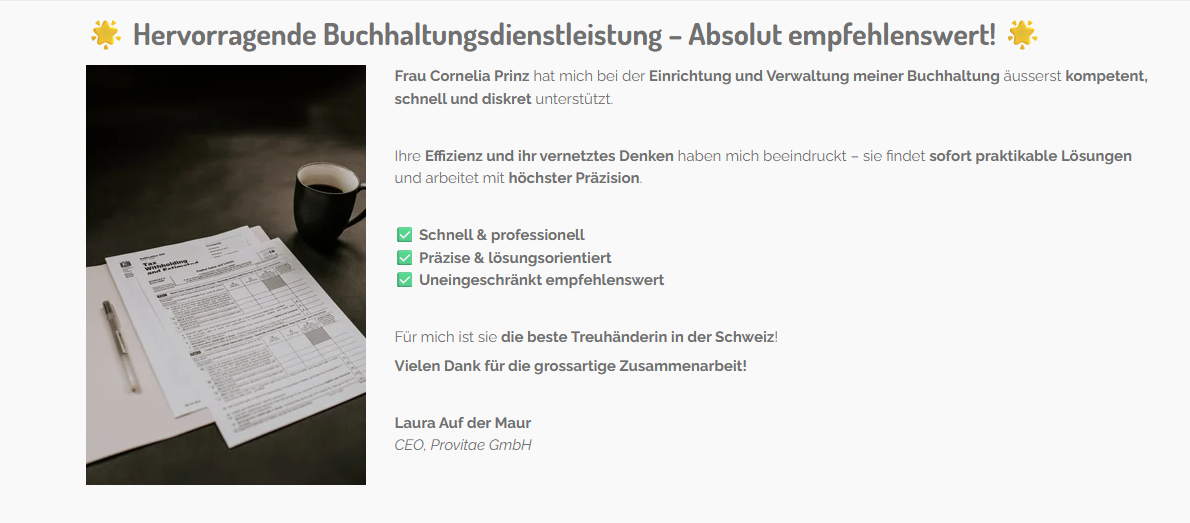 Hervorragende Buchhaltungsdienstleistung